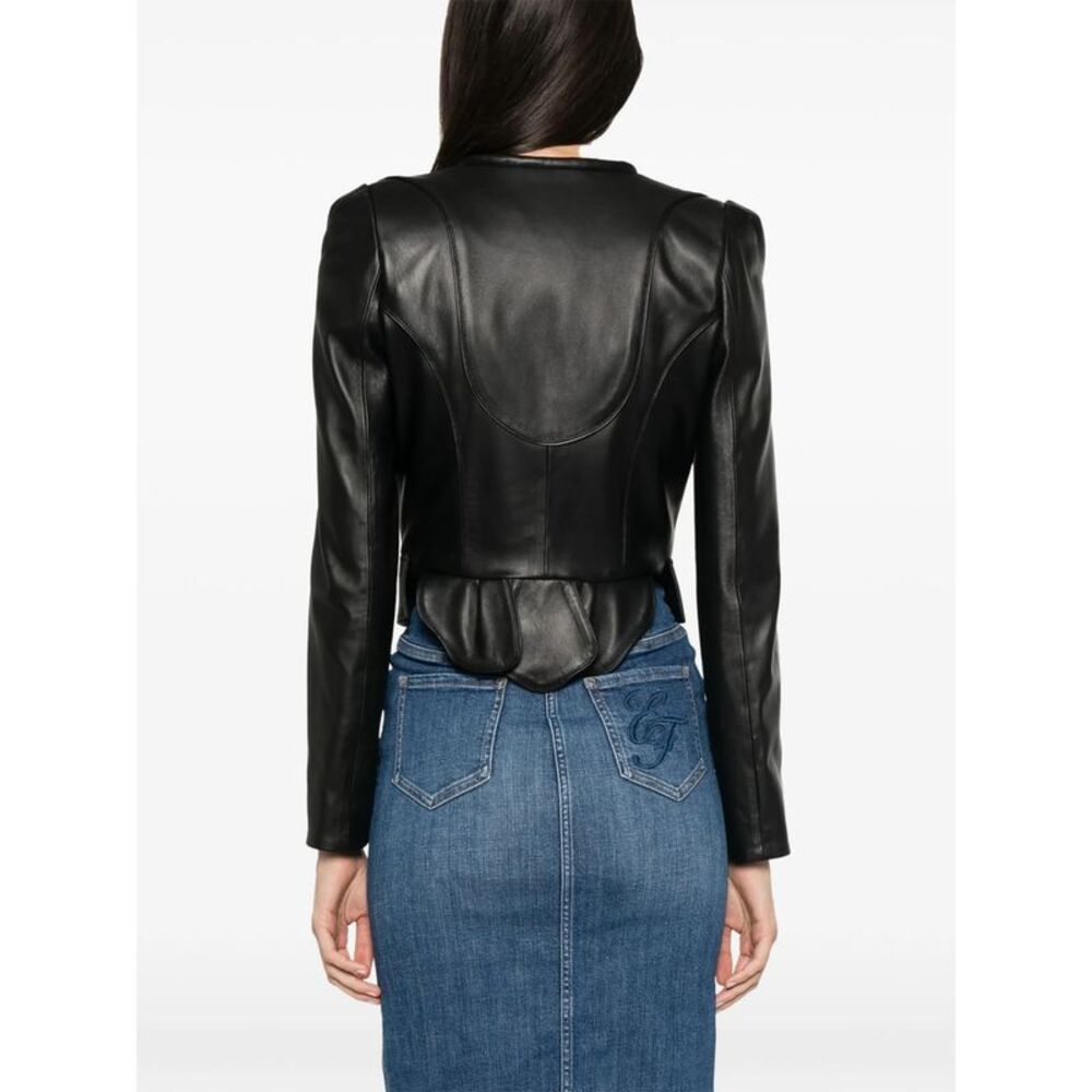 Elisabetta Franchi Black Jackets - Leather Jackets Women - Picture 4 of 5